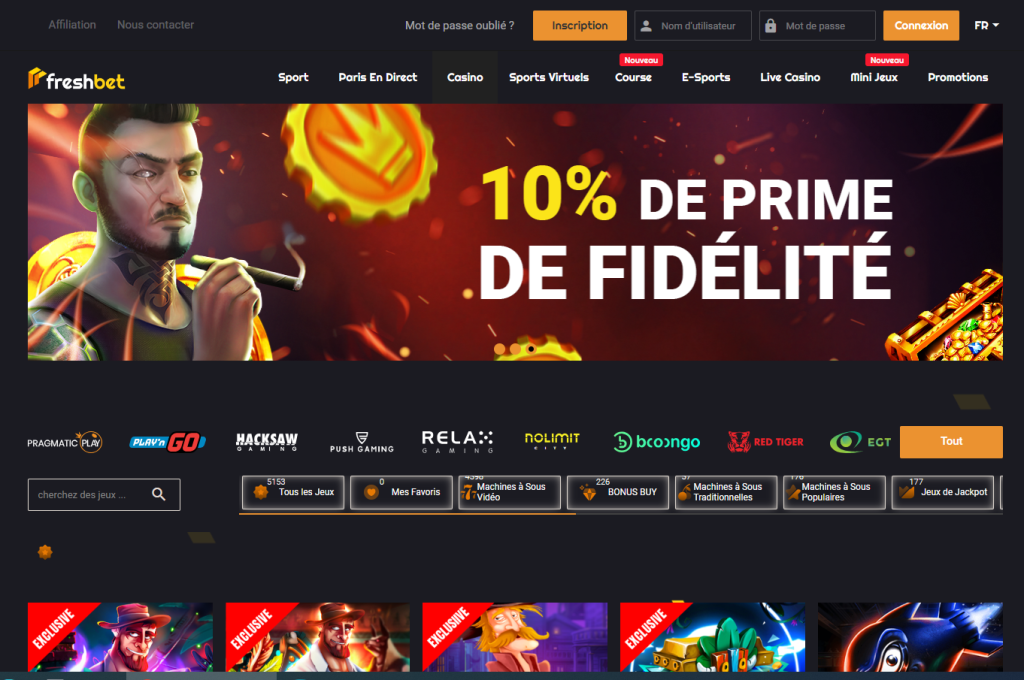 Promotion du Casino Freshbet en France 